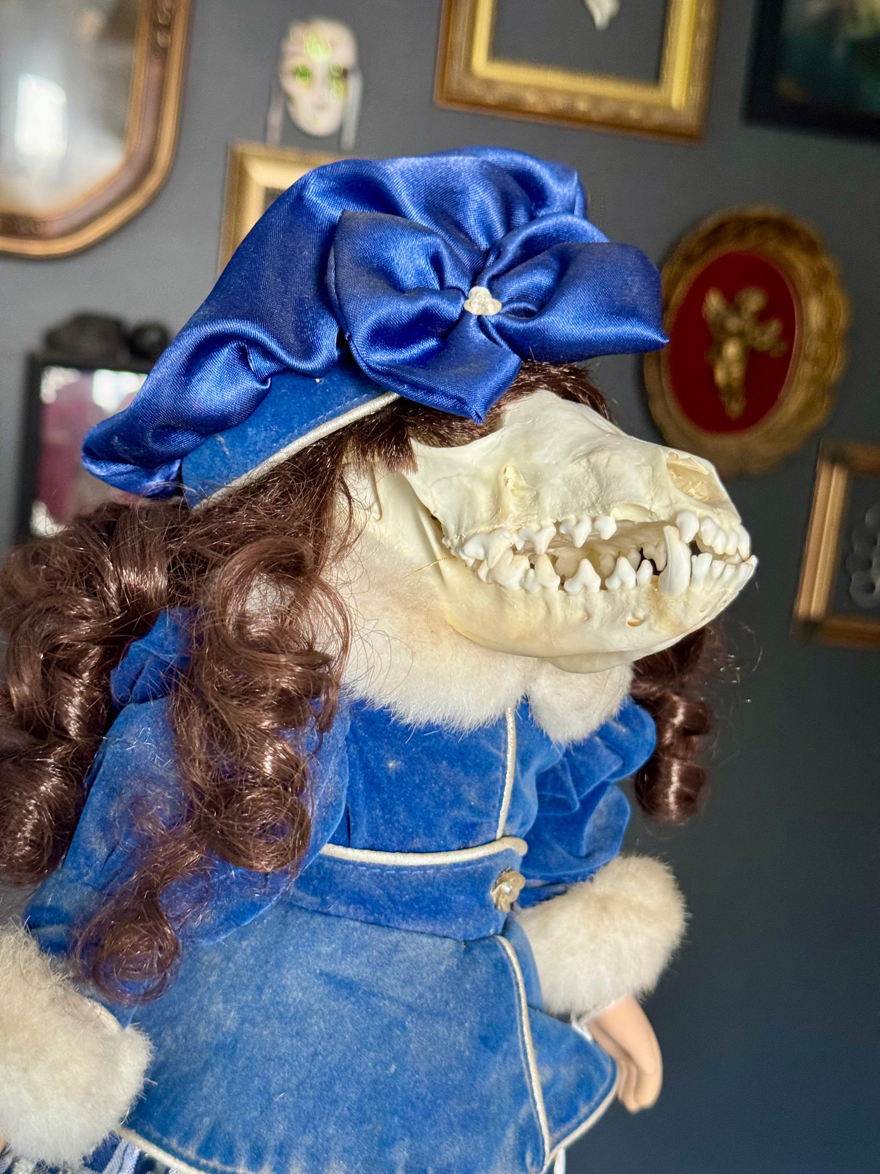 Fox Skull Porcelain Doll
