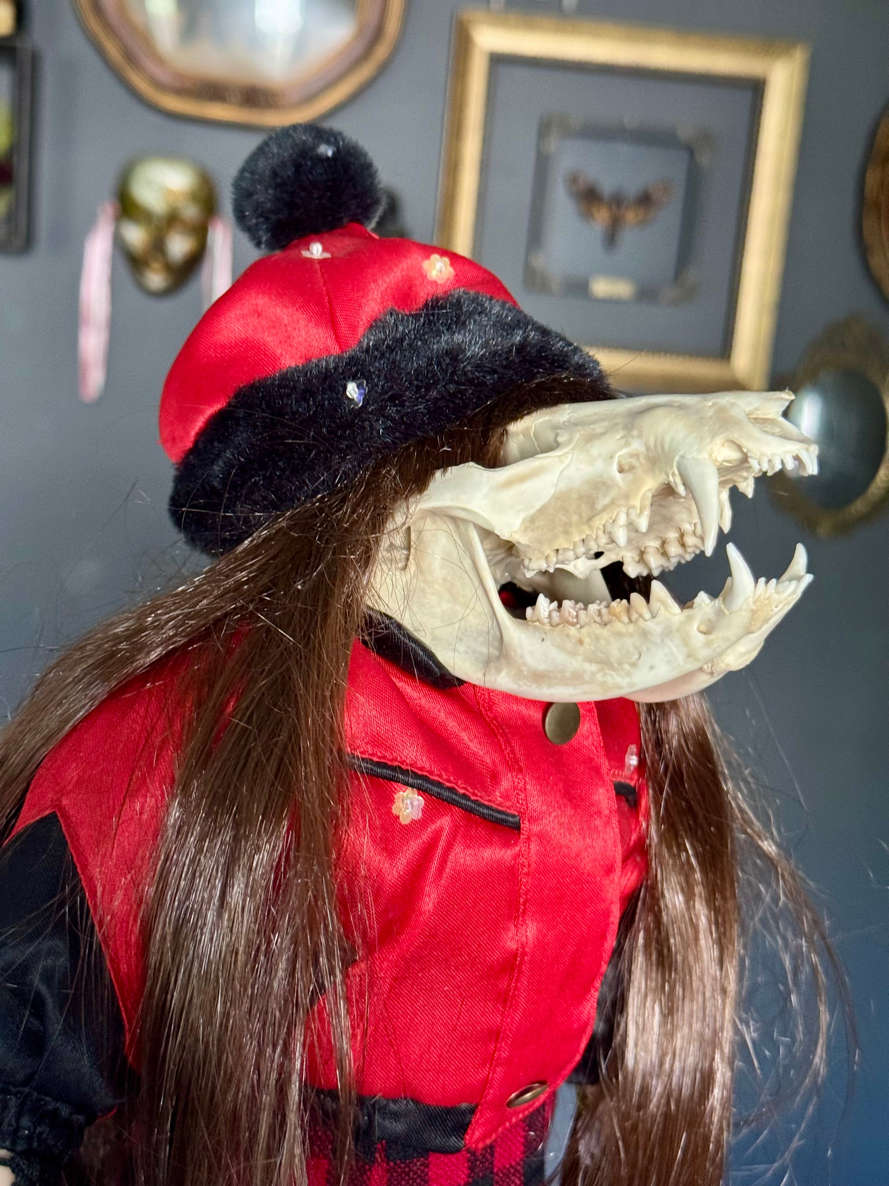 Opossum Skull Porcelain Doll