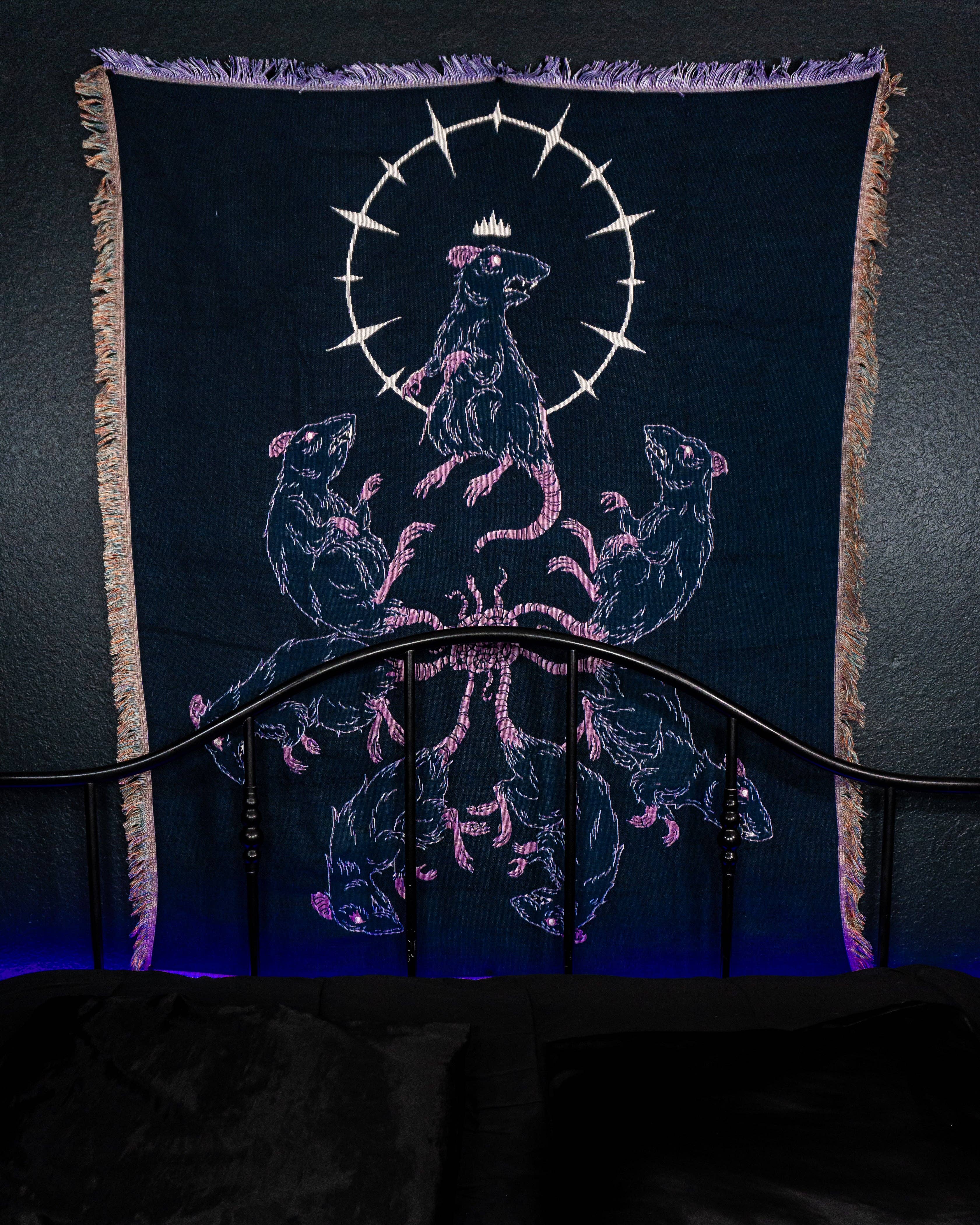 Rat King - Dark Folklore Woven Blanket