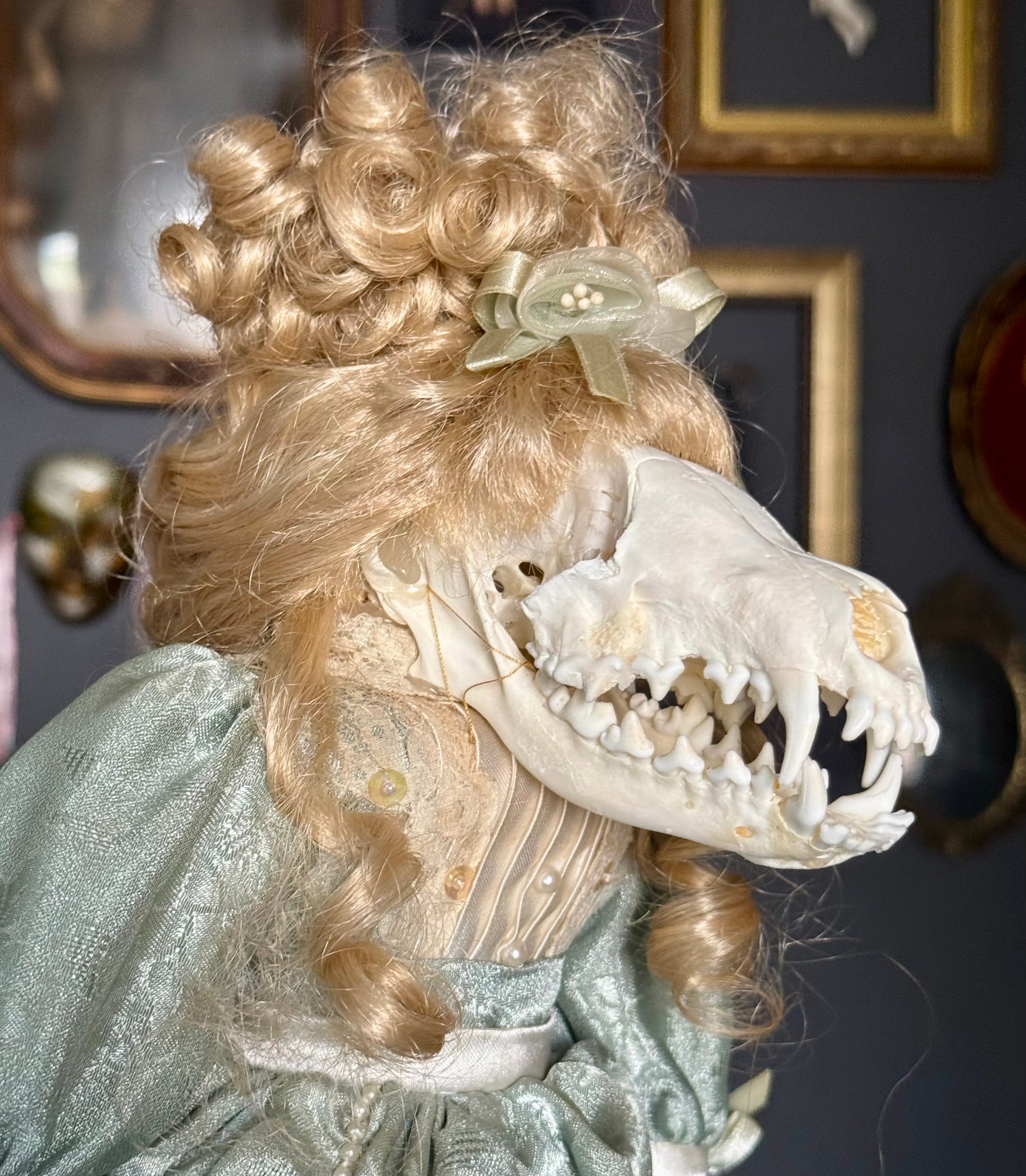 Fox Skull Porcelain Doll