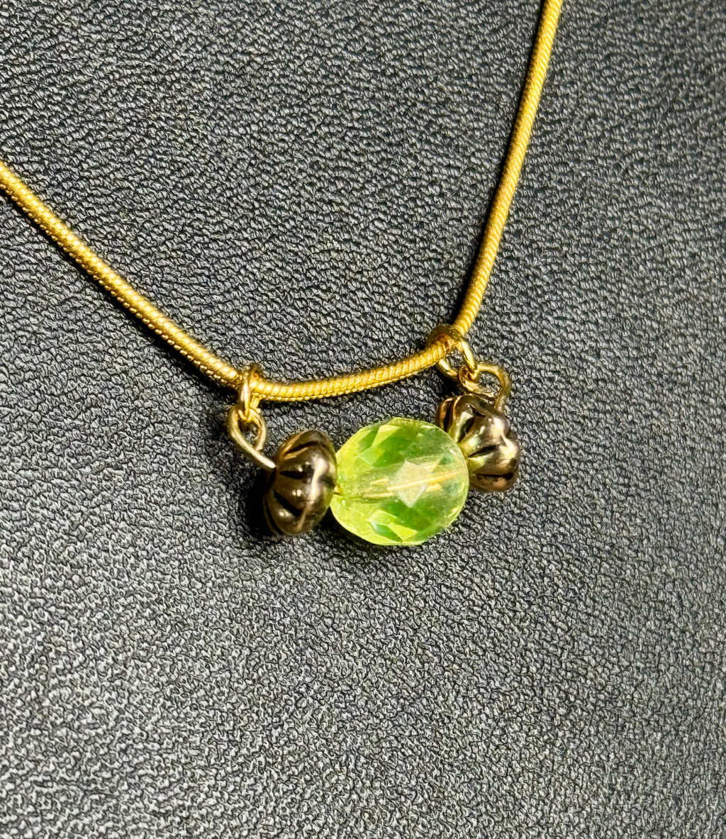 *URANIUM GLASS* bead necklace