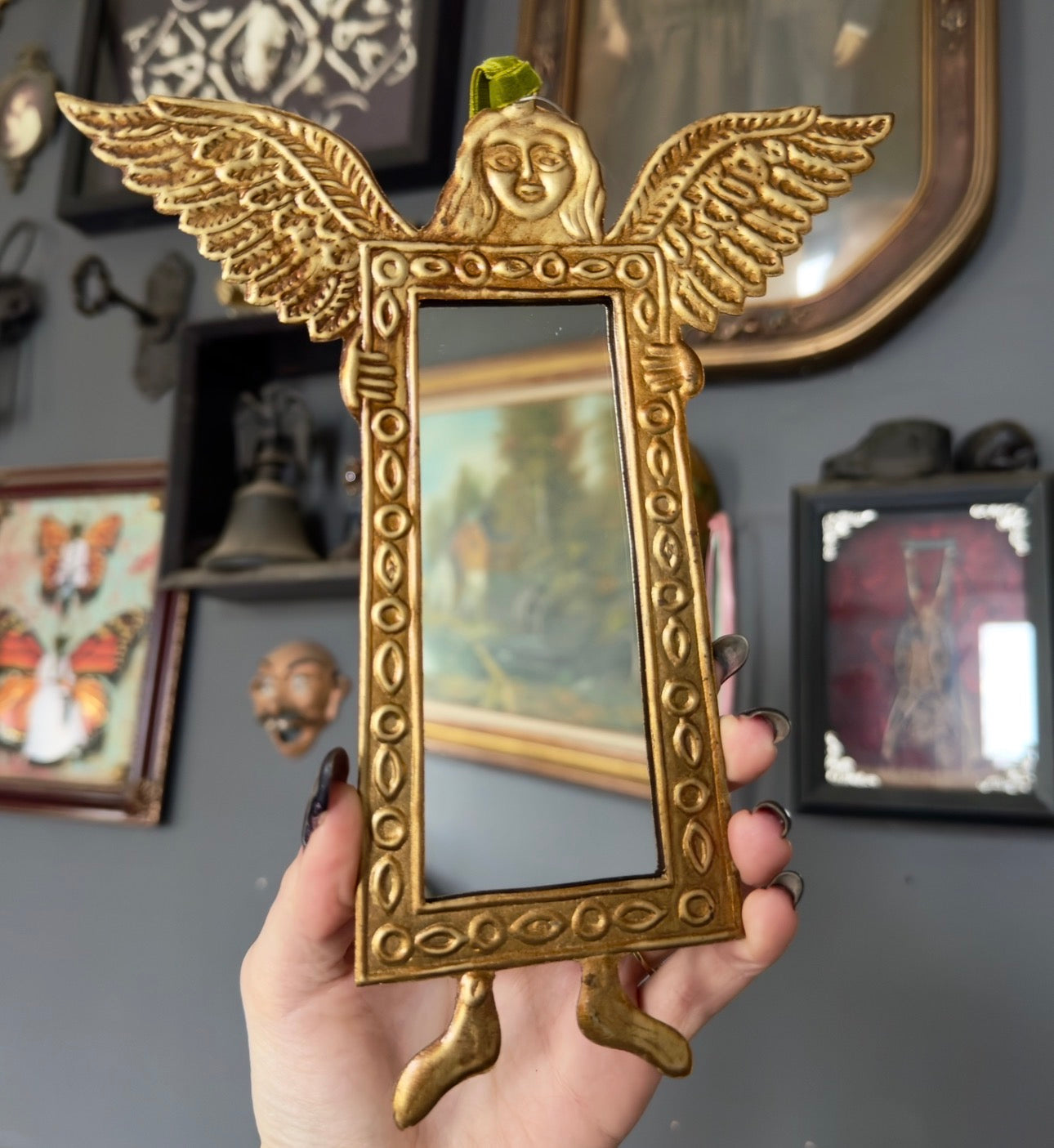 Angel Mirror Tin Ornament