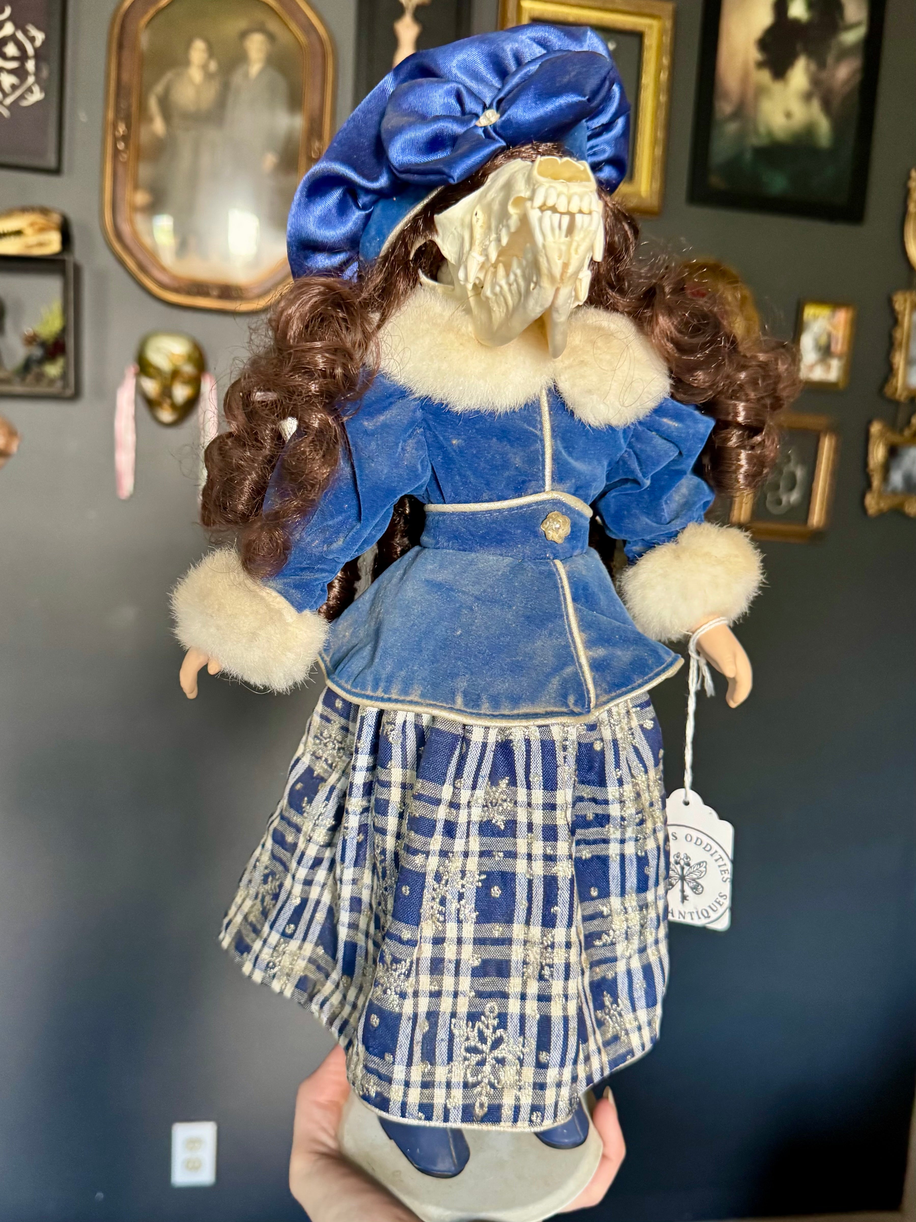 Fox Skull Porcelain Doll