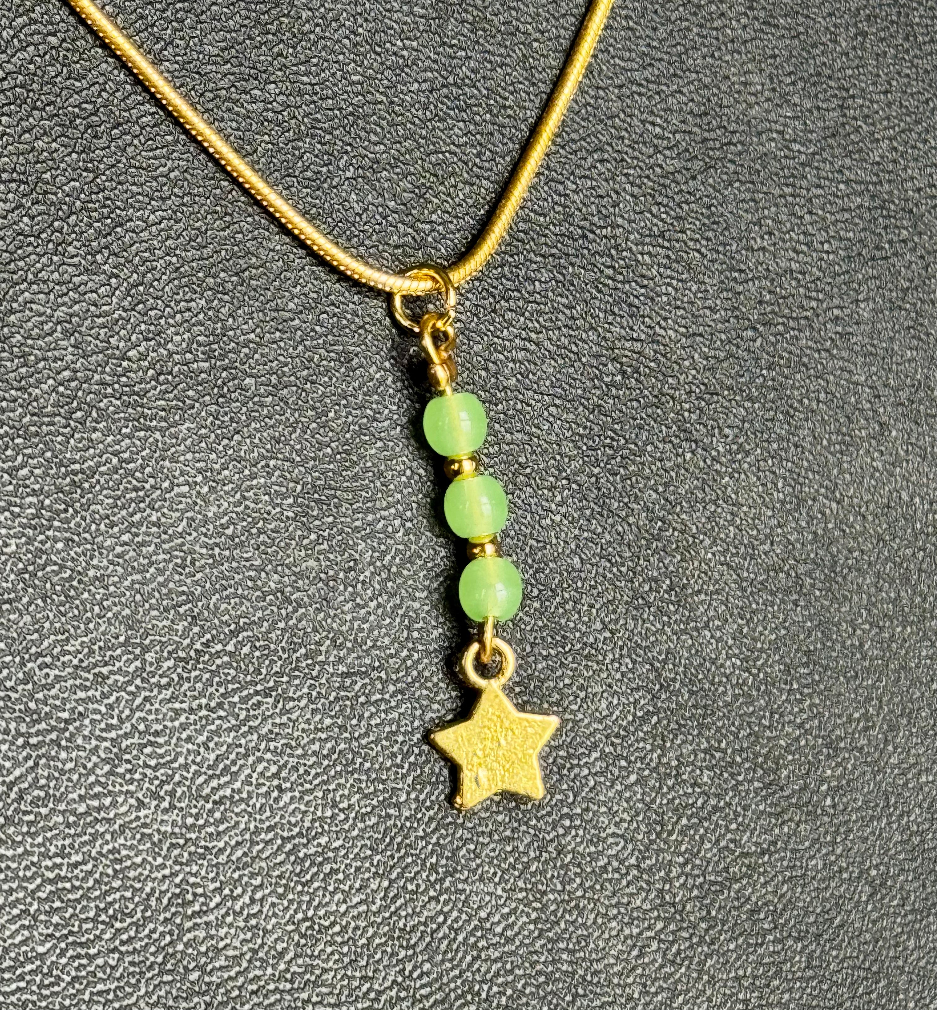 *URANIUM GLASS* beaded pendant necklace
