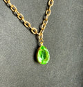 *URANIUM GLASS* cut pendant necklace
