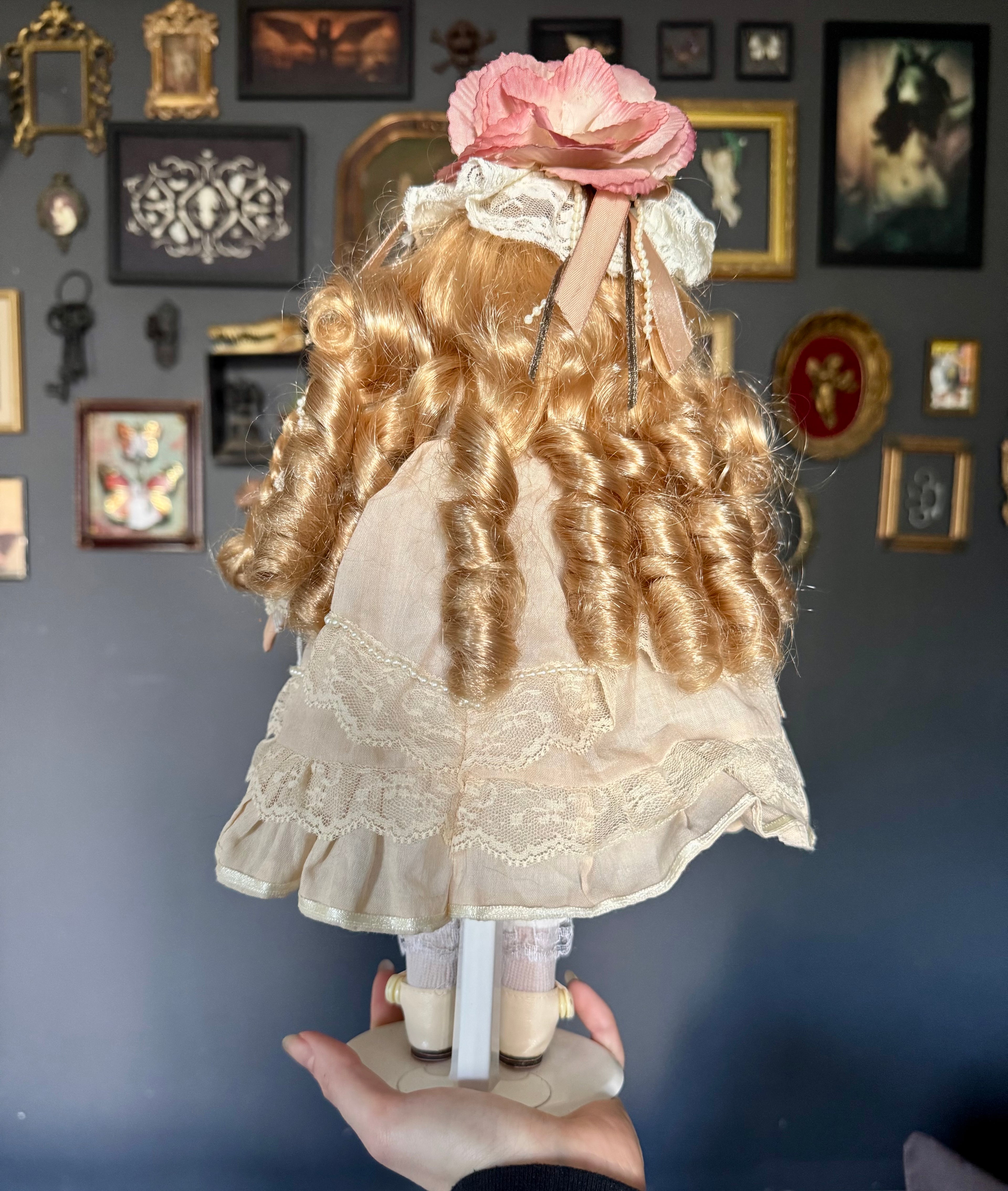 Raccoon Skull Victorian Doll