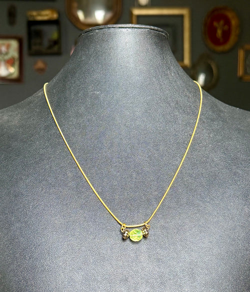 *URANIUM GLASS* bead necklace