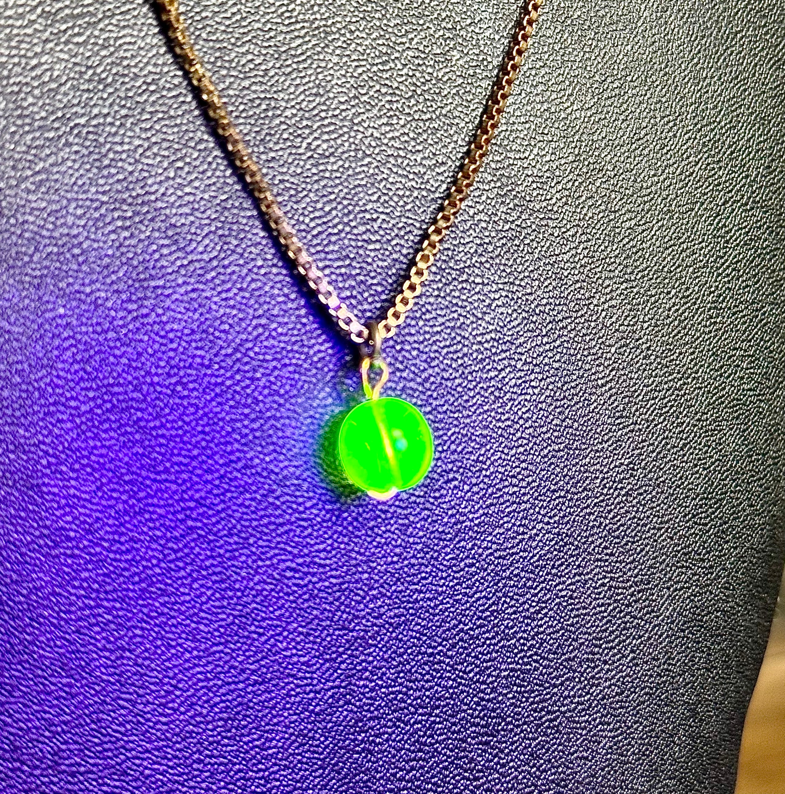 *URANIUM GLASS* bead pendant necklace