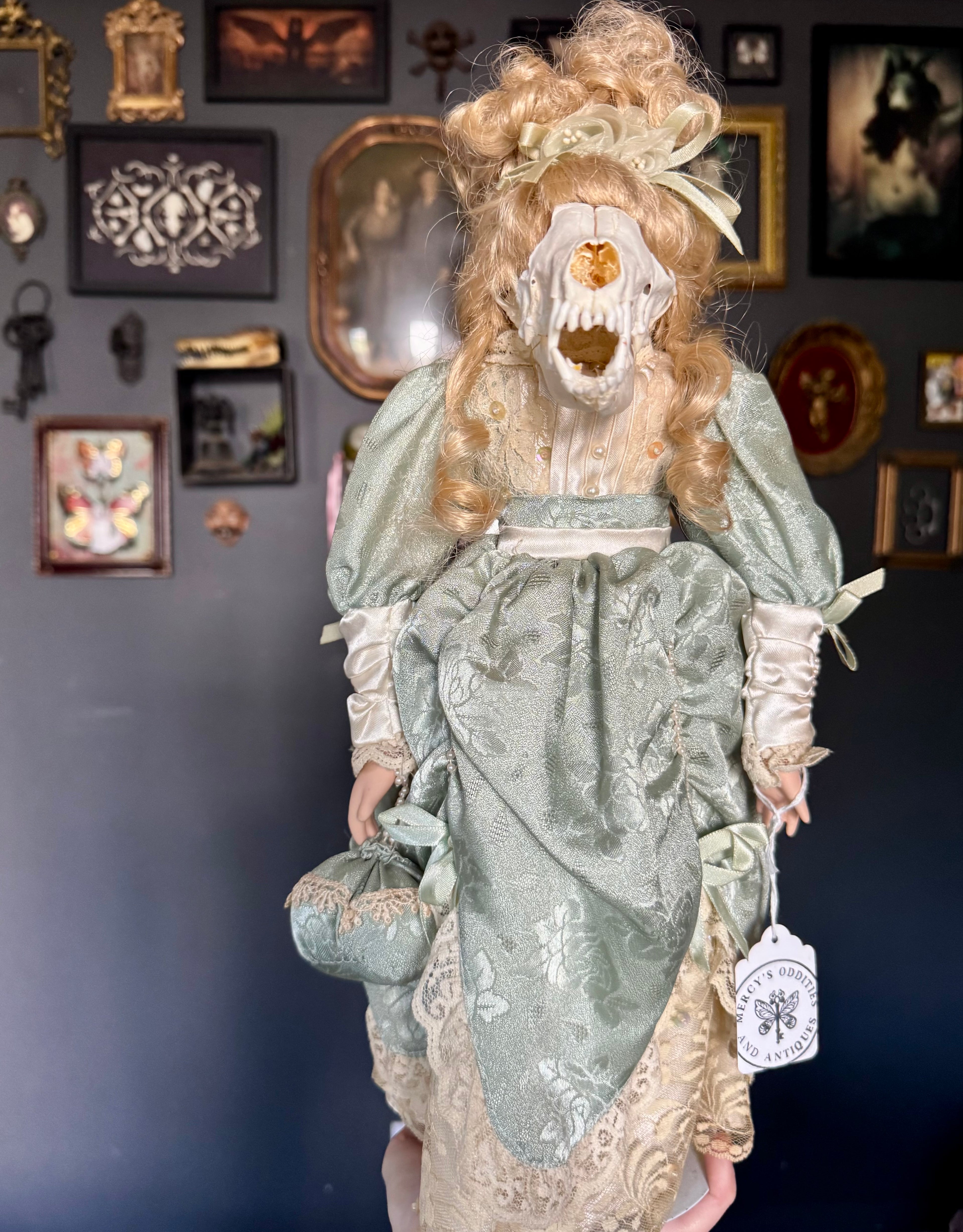 Fox Skull Porcelain Doll